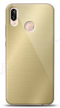 Eiroo Huawei P20 Lite Silikon Kenarlı Aynalı Gold Kılıf - 1