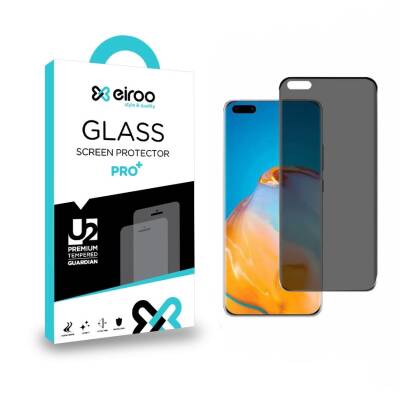 Eiroo Huawei P40 Full Privacy Tempered Glass Cam Ekran Koruyucu - 1