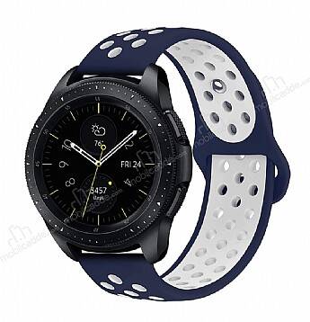 Eiroo Huawei Watch GT2 Pro Silikon Lacivert-Beyaz Spor Kordon - 1