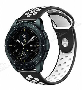 Eiroo Huawei Watch GT2 Pro Silikon Siyah-Beyaz Spor Kordon - 1