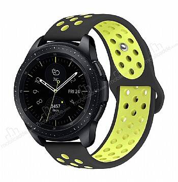 Eiroo Huawei Watch GT2 Pro Silikon Siyah-Sarı Spor Kordon - 1