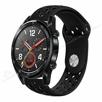 Eiroo Huawei Watch GT2 Pro Silikon Siyah Spor Kordon - 1