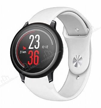 Eiroo Huawei Watch GT2 Pro Spor Beyaz Silikon Kordon - 1