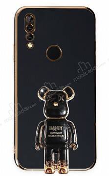 Eiroo Huawei Y9 Prime 2019 Baby Bear Standlı Siyah Silikon Kılıf - 1