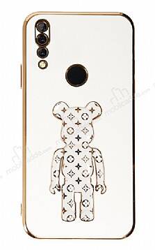 Eiroo Huawei Y9 Prime 2019 Bearbrick Standlı Beyaz Silikon Kılıf - 1