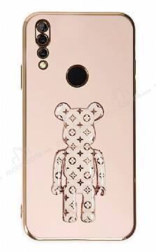 Eiroo Huawei Y9 Prime 2019 Bearbrick Standlı Pembe Silikon Kılıf - 1