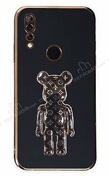 Eiroo Huawei Y9 Prime 2019 Bearbrick Standlı Siyah Silikon Kılıf - 1