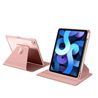 Eiroo iPad Air 11 2024 Kalem Bölmeli Döner Standlı Kılıf - 5