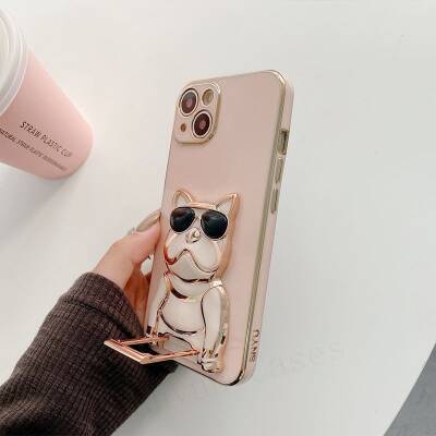 Eiroo iPhone 11 Bulldog Standlı Mavi Silikon Kılıf - 3