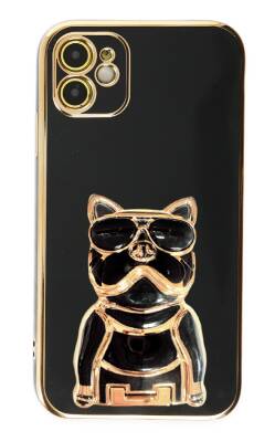 Eiroo iPhone 11 Bulldog Standlı Siyah Silikon Kılıf - 1