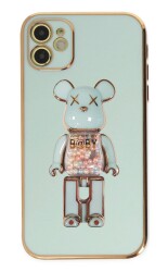 Eiroo iPhone 11 Candy Bear Standlı Yeşil Silikon Kılıf - 1