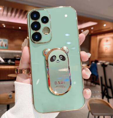 Eiroo iPhone 11 Pro Baby Panda Standlı Yeşil Silikon Kılıf - 5