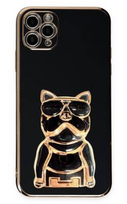 Eiroo iPhone 11 Pro Bulldog Standlı Siyah Silikon Kılıf - 1