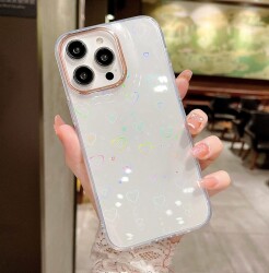 Eiroo iPhone 11 Pro Hologram Kalpli Silikon Kenarlı Şeffaf Rubber Kılıf - 3