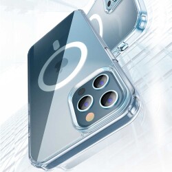 Eiroo iPhone 13 Manyetik Özellikli Wireless Şeffaf Silikon Kılıf - 5