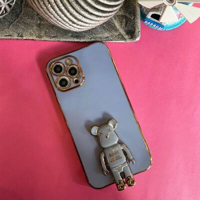 Eiroo iPhone 13 Pro Baby Bear Standlı Silikon Kılıf - 5