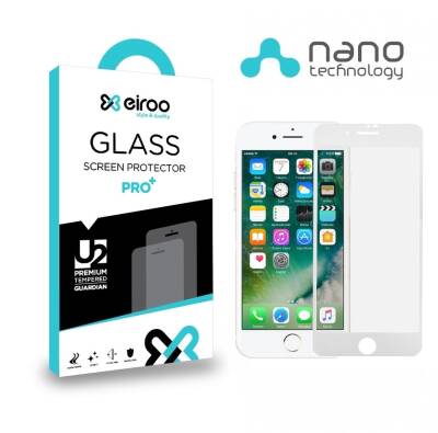 Eiroo iPhone 7 Plus / 8 Plus Full Mat Nano Beyaz Ekran Koruyucu - 1