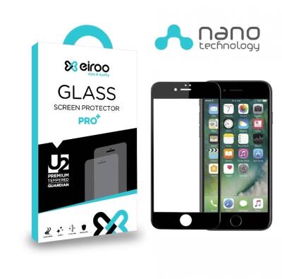 Eiroo iPhone 7 Plus / 8 Plus Full Mat Nano Siyah Ekran Koruyucu - 1