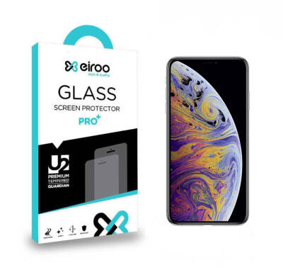 Eiroo iPhone XS Max Tempered Glass Premium Full Cam Ekran Koruyucu - 1