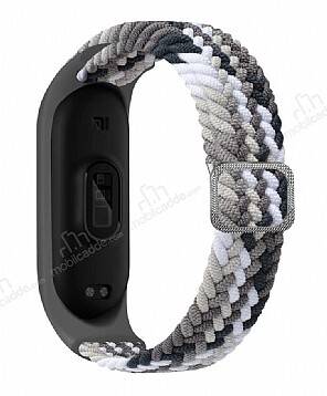 Eiroo KRD-49 Xiaomi Mi Band 3 Colorful-Black Örgü Kordon - 1