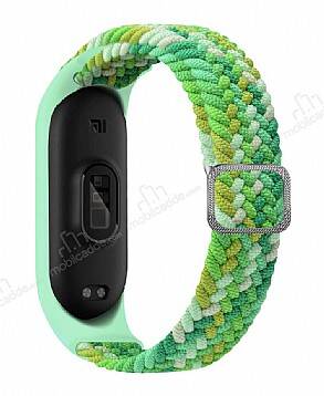 Eiroo KRD-49 Xiaomi Mi Band 3 Colorful-Green Örgü Kordon - 1