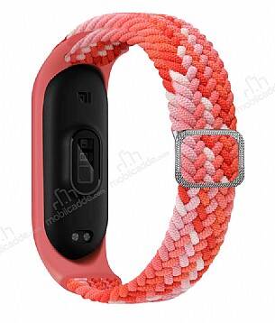 Eiroo KRD-49 Xiaomi Mi Band 3 Colorful-Red Örgü Kordon - 1