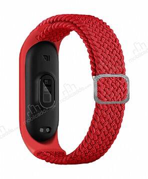 Eiroo KRD-49 Xiaomi Mi Band 3 Kırmızı Örgü Kordon - 1