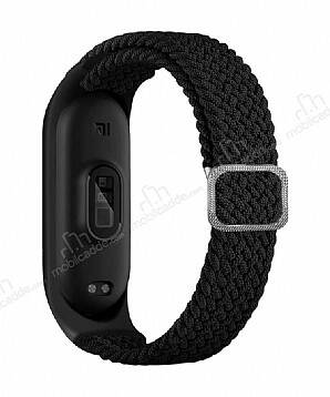 Eiroo KRD-49 Xiaomi Mi Band 3 Siyah Örgü Kordon - 1