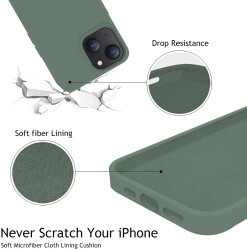 Eiroo Lansman iPhone 13 Yeşil Silikon Kılıf - 3
