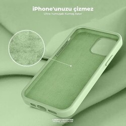 Eiroo Lansman iPhone 14 Pro Max Yeşil Silikon Kılıf - 2