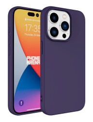 Eiroo Lansman iPhone 15 Pro Derin Mor Silikon Kılıf - 1