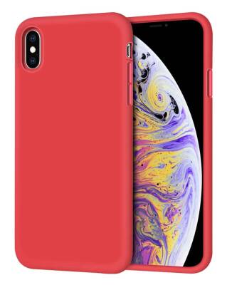 Eiroo Lansman iPhone XS Max Kırmızı Silikon Kılıf - 1