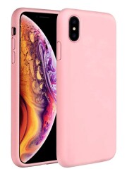 Eiroo Lansman iPhone XS Max Pembe Silikon Kılıf - 1