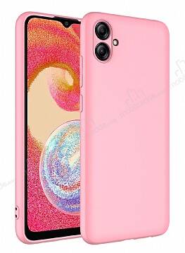 Eiroo Lansman Samsung Galaxy A04E Kamera Korumalı Pembe Silikon Kılıf - 1