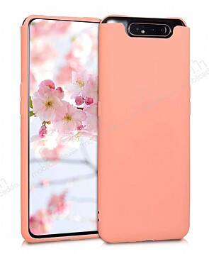 Eiroo Lansman Samsung Galaxy A80 Pembe Silikon Kılıf - 1