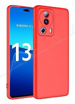 Eiroo Lansman Xiaomi 13 Lite Kamera Korumalı Kırmızı Silikon Kılıf - 1