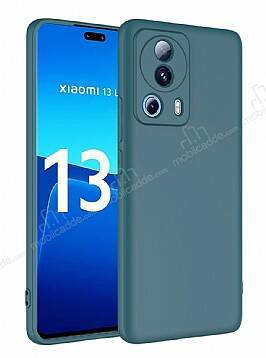 Eiroo Lansman Xiaomi 13 Lite Kamera Korumalı Koyu Yeşil Silikon Kılıf - 1