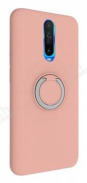 Eiroo Lansman Xiaomi Poco X2 Selfie Yüzüklü Pembe Silikon Kılıf - 1