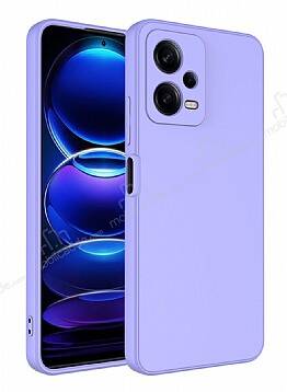 Eiroo Lansman Xiaomi Redmi Note 12 5G Kamera Korumalı Lila Silikon Kılıf - 1