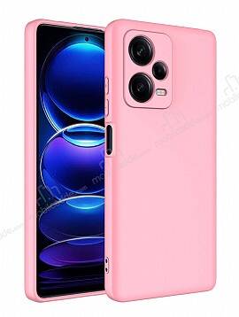 Eiroo Lansman Xiaomi Redmi Note 12 Pro Plus 5G Pembe Silikon Kılıf - 1