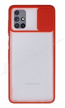 Eiroo Lens Series Samsung Galaxy M51 Kırmızı Silikon Kılıf - 1