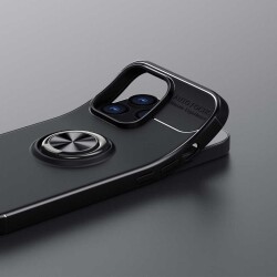 Eiroo Liquid Ring iPhone 13 Pro Max Standlı Kırmızı Silikon Kılıf - 10