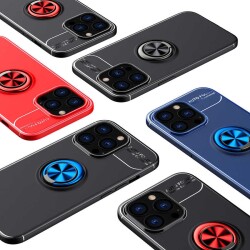 Eiroo Liquid Ring iPhone 13 Pro Standlı Kırmızı Silikon Kılıf - 10