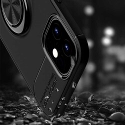 Eiroo Liquid Ring iPhone 13 Standlı Siyah-Rose Gold Silikon Kılıf - 3
