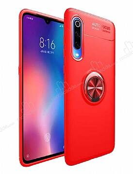 Eiroo Liquid Ring Xiaomi Mi 9 Lite Standlı Kırmızı Silikon Kılıf - 1