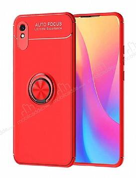 Eiroo Liquid Ring Xiaomi Redmi 9A Standlı Kırmızı Silikon Kılıf - 1