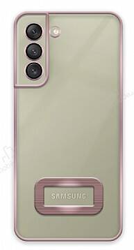 Eiroo Lux Clear Samsung Galaxy S21 FE 5G Kamera Korumalı Rose Gold Silikon Kılıf - 1