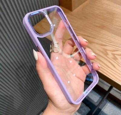 Eiroo Luxe iPhone 11 Lila Silikon Kenarlı Rubber Kılıf - 2