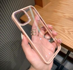 Eiroo Luxe iPhone 11 Pembe Silikon Kenarlı Rubber Kılıf - 2