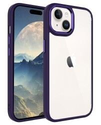 Eiroo Luxe iPhone 15 Plus Silikon Kenarlı Rubber Kılıf - 12